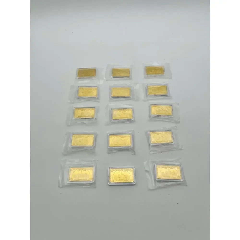 Lot Of 15 Atlantis mint 1 troy ounce USA $100.00 cased wafer bar .999 fine iron
